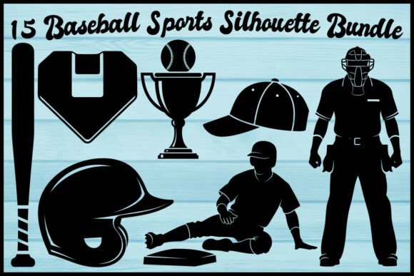 15 Baseball Sports Silhouette Bundle for Powerful Designs