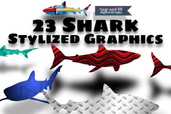 23 Stylized Shark Clipart Graphics: Bold Design Assets