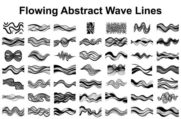 50 Flowing Abstract Wave Lines for Modern Design