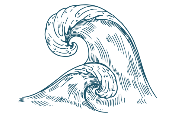 Flowing Sea Waves Sketch: Water Motion D in Your Designs