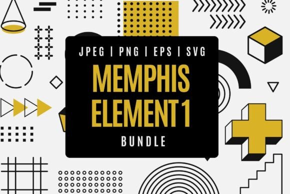 Geometric Memphis Bundle 1: Bold Retro Shapes for Modern Design