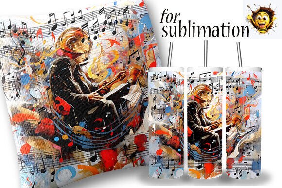 Piano Sublimation Abstract Music Notes: Design & Use