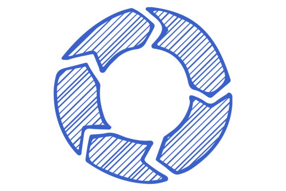 Round Rotating Arrow Motion Doodle Loop: Dynamic Visual Flow