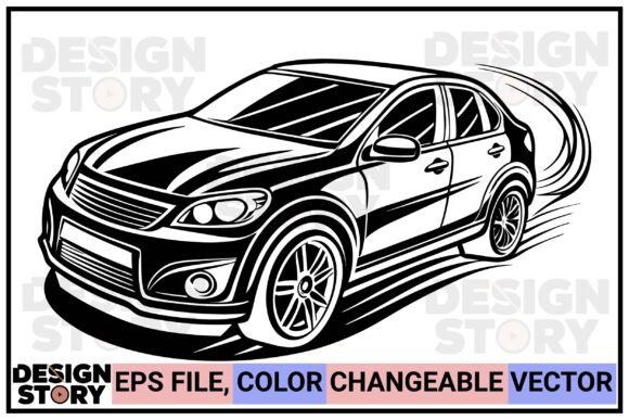 Sporty Car Illustration Vector: Ignite Your Designs