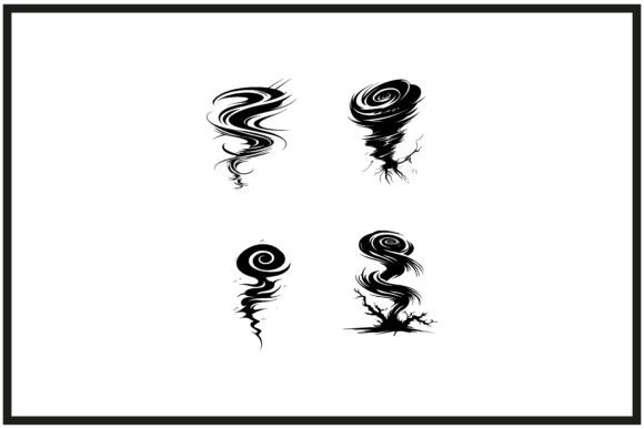 Tornado Silhouette Swirling in Motion: Dynamic Design for Impact
